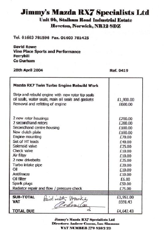 Jimmy's RX-7 Engine Rebuild